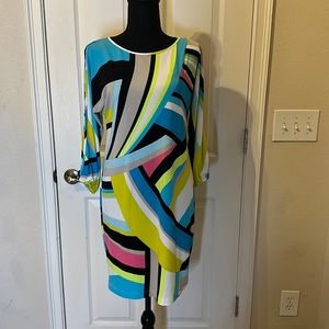 Calvin Klein size 4 open 3/4 sleeve multicolored dress